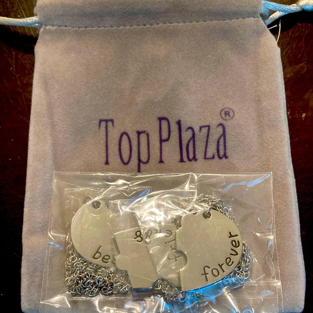 Top Plaza Best Friends Forever Silver Necklaces